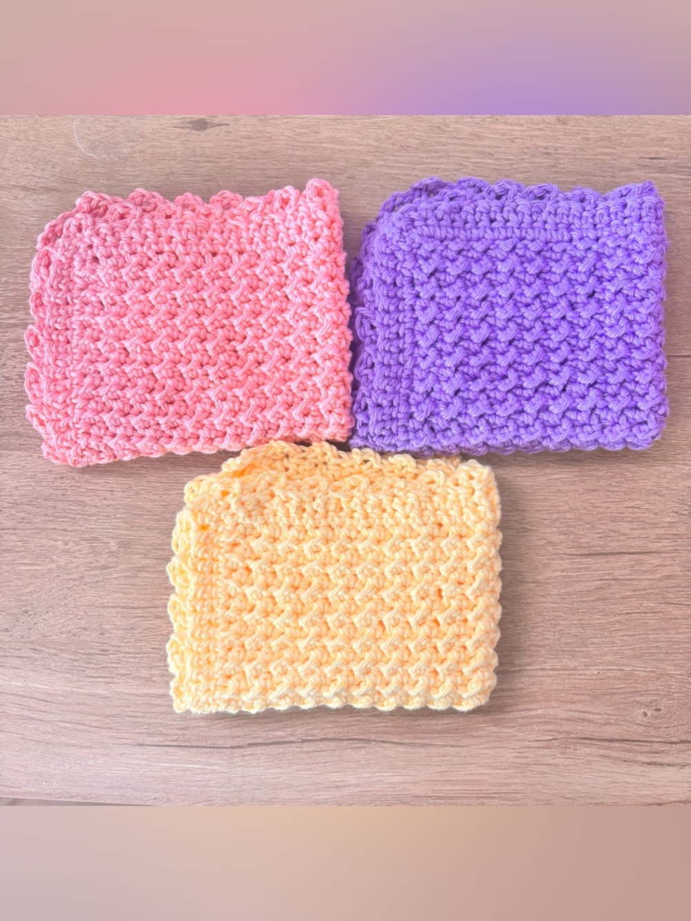 Crochet Dishcloth Set-3 - Picture 4 of 4